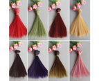 15cm Long Straight Synthetic Fiber Wig Hair Extension for BJD SD Doll Accessory-Ginger