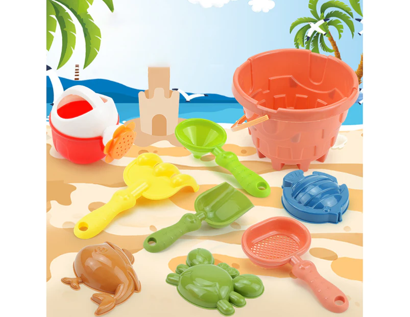 9Pcs/Set Beach Toys Handheld Smooth Surface Plastic Parent-child Interactive  Sand Toys with Animal Mold Park Supplies -Random Color 9pcs