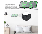 alarm clock digital RGB LED USB desk clock 3D wall clock 115 color variable with voice control function time temperature date display,Black