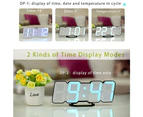 alarm clock digital RGB LED USB desk clock 3D wall clock 115 color variable with voice control function time temperature date display,Black