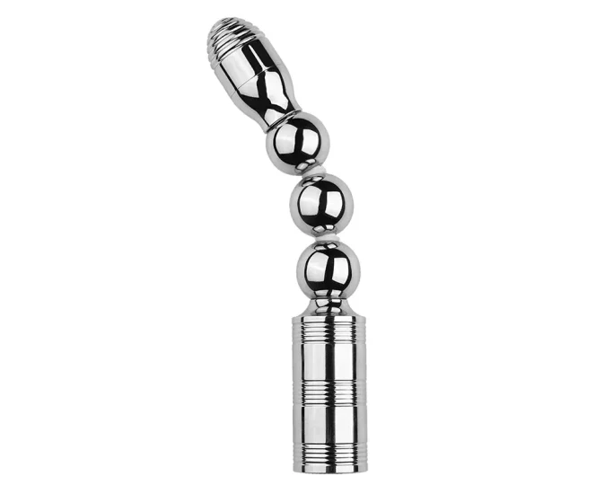 RY Flexible Aluminum Alloy Vibrating Anal Plug / Butt Beads Vibrator - USB Rechargeable