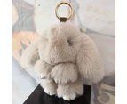 Bunny Keychain Faux Plush Cute Rabbit Doll Plushies Backpack Decor Colored Stuffed Rabbit Pendant Children Doll Toy Birthday Gift-Apricot 18cm