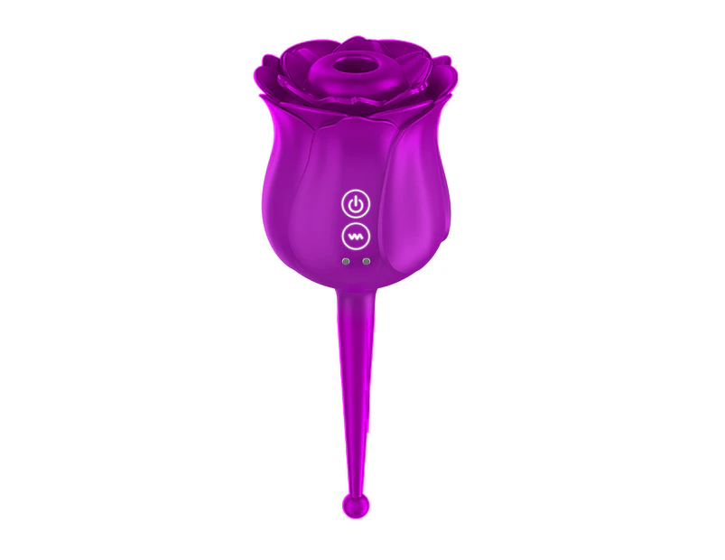 SunnyHouse Practical Sucking Vibrator 7 Vibrating Modes Silicone Rose Shape Magnetic Vagina Vibrator Female Masturbation - Purple
