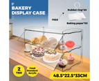 Alston 2 Tier Bakery Display Case Cabinet Pastry Acrylic Cupcake Donuts Cake Pastry Clear Display Cabinet Shelf Transparent Showcase 225x485x330mm