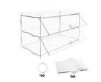 Alston 2 Tier Bakery Display Case Cabinet Pastry Acrylic Cupcake Donuts Cake Pastry Clear Display Cabinet Shelf Transparent Showcase 225x485x330mm