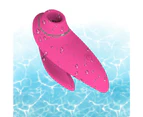 1 Set Sex Toys Rechargeable Mini Waterproof Dolphin Design Suck Spit Flirting Use Silicone Clit Stimulator Masturbation Sucker for Women - Rose Red