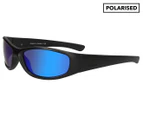 Dirty Dog Men's Buzzer Polarised Sunglasses - Satin Black/Green/Blue