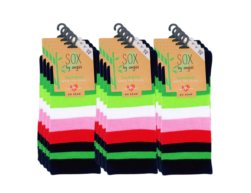Bamboo Plain Loose Top Socks – Stripe 7#