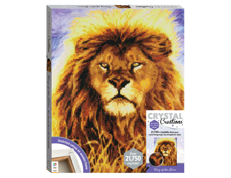 Hinkler Crystal Creations Craft Canvas Kit - King Of The Lions