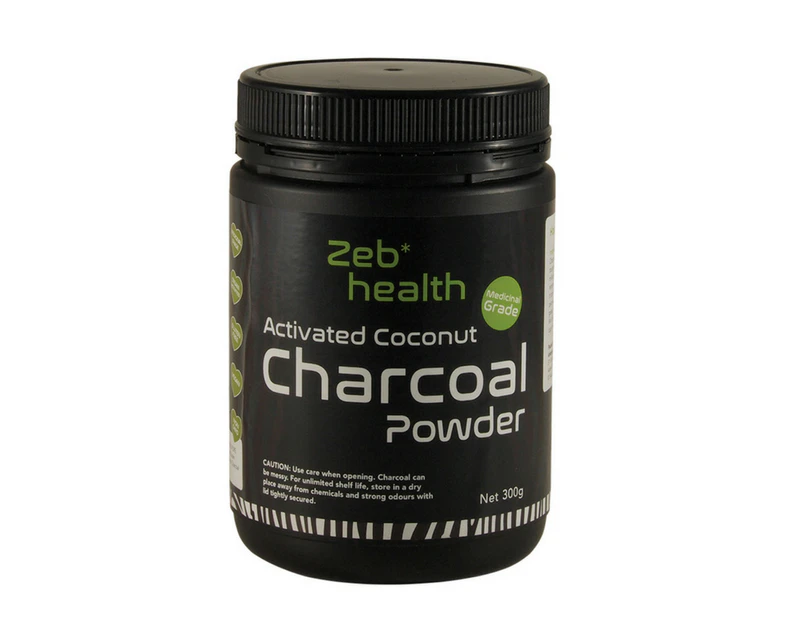 Zeb Health 100% Pure Food Grade Stem Activated Coconut Charcoal Powder 300 g