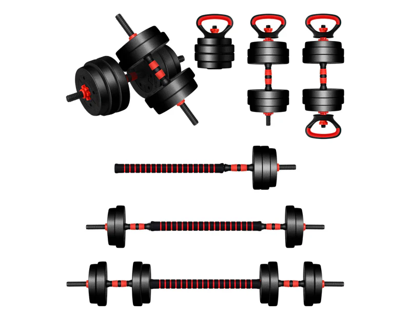 BLACK LORD 40kg 7in1 Adjustable Dumbbell & Barbell & Kettlebell Set