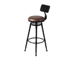 Levede 1x Industrial Bar Stools Kitchen Stool PU Leather Barstools Swivel Chair