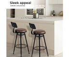 Levede 1x Industrial Bar Stools Kitchen Stool PU Leather Barstools Swivel Chair