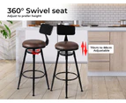 Levede 1x Industrial Bar Stools Kitchen Stool PU Leather Barstools Swivel Chair