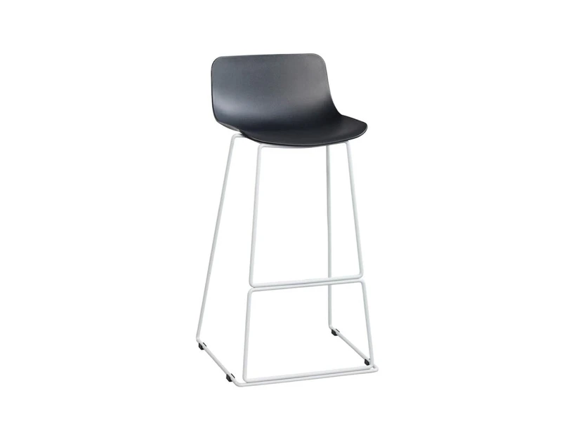 Wave Plastic Bar and Counter Stool Sled Base - 760mm Seat Height - white leg, black