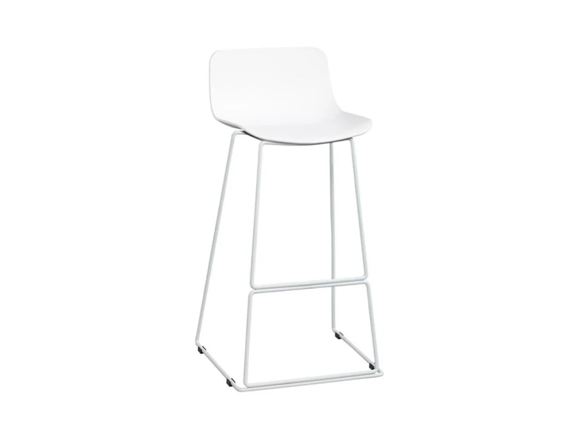 Wave Plastic Bar and Counter Stool Sled Base - 760mm Seat Height - white leg, white