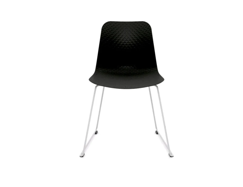 Dune Cafe Chair - Sled Base - white leg, black