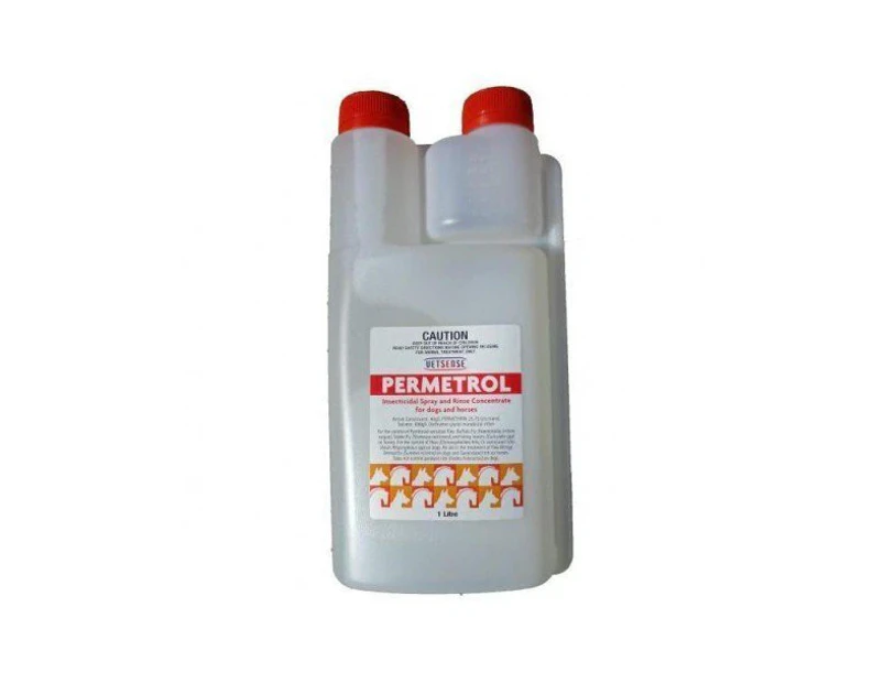 Vetsense Permetrol Spray & Rinse Insect & Fly Treatment for Horses & Dogs 1L