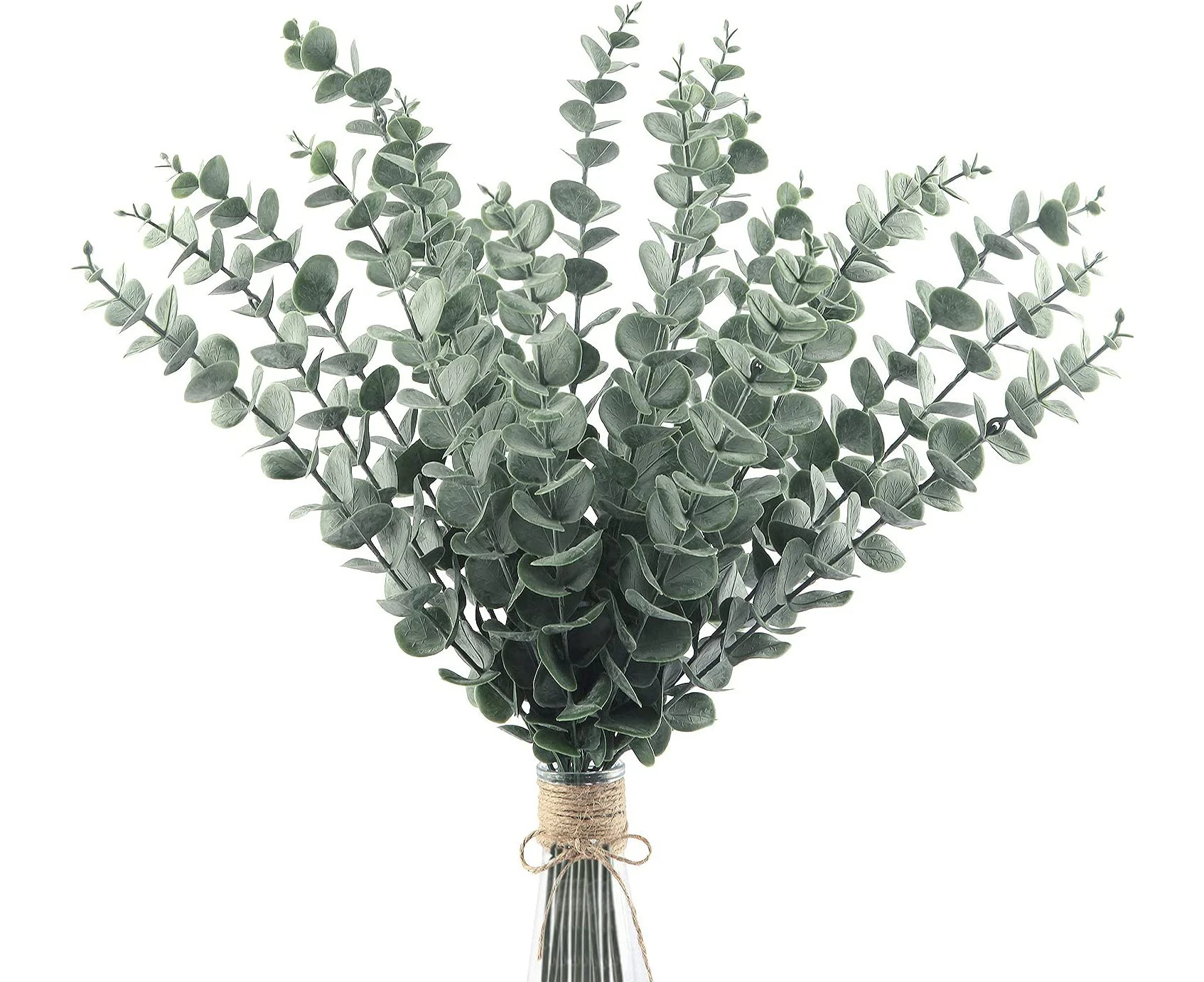 Tiyard 20pcs Eucalyptus Stems 15" Tall Artificial Eucalyptus Leaves Greenery Decor Faux Eucalyptus Real Touch for Wedding Bouquet Centerpiece Home Decor