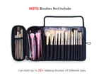 Portable Makeup Brush Organizer Makeup Brush Holder for Travel Can Hold 20+ Brushes Cosmetic Bag Makeup Brush Roll Up Case Pouch