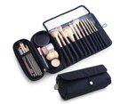 Portable Makeup Brush Organizer Makeup Brush Holder for Travel Can Hold 20+ Brushes Cosmetic Bag Makeup Brush Roll Up Case Pouch