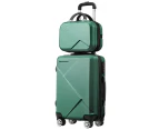 2 Piece Luggage Set Carry On Travel Hard Shell Suitcases Traveller Travelling Rolling Trolley Checked Vanity Bag Lightweight