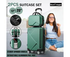 2 Piece Luggage Set Carry On Travel Hard Shell Suitcases Traveller Travelling Rolling Trolley Checked Vanity Bag Lightweight