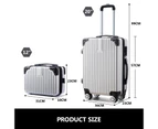 2 Piece Luggage Set Carry On Travel Suitcases Hard Shell Lightweight Traveller Checked Rolling Travelling Trolley Vanity Bag