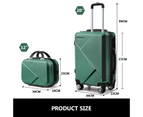 2 Piece Luggage Set Carry On Travel Hard Shell Suitcases Traveller Travelling Rolling Trolley Checked Vanity Bag Lightweight