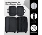 2 Piece Luggage Set Travel Carry On Hard Shell Suitcases Traveller Rolling Travelling Checked Trolley Vanity Bag Lightweight