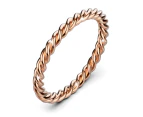 Twisted Jules Slim Silhouette Ring in Rose Gold