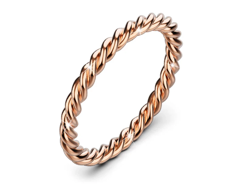 Twisted Jules Slim Silhouette Ring in Rose Gold