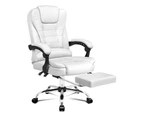 ALFORDSON Office Chair Executive PU Leather Seat White