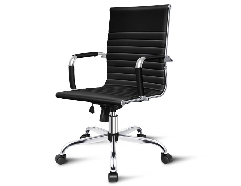 ALFORDSON Office Chair Ergonomic Black - Mid Back