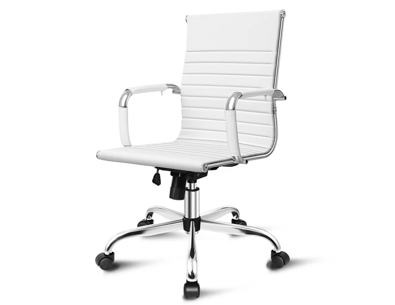 ALFORDSON Office Chair Ergonomic White - Mid Back