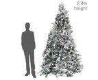 Christmas Tree 2.4m 8ft Snowy Alaskan Fir Massive 1500 tips Snow capped