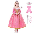 Princess Costume for Little Girls Pink Princess Dress up Cothes with Exquisite Accessories