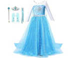 Girls Princess Elsa Dress Costume - Birthday Party Dress Up for Toddler Girl