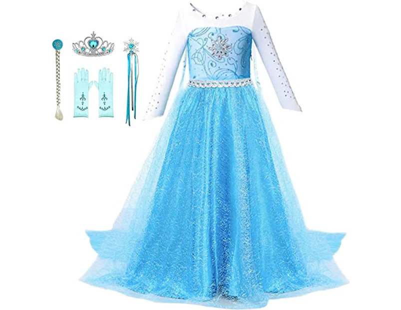 Girls Princess Elsa Dress Costume - Birthday Party Dress Up for Toddler Girl