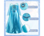 Princess Elsa Costume Dress for Little Girls Toddler Birthday Party Queen Cosplay Clothes with Accossories