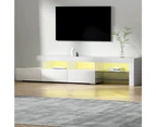 Artiss Entertainment Unit TV Cabinet LED 215cm White Caya