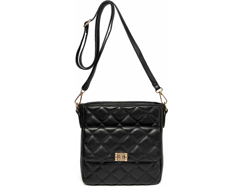 Women Crossover Shoulder Bag,Crossbody Pocketbooks Lightweight Purse and Handbag,Black