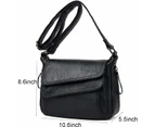 Crossbody Purses for Women PU Leather Hobo Shoulder Bags Travel Purses and Handbags Medium Pocketbooks,Black