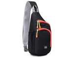 Outdoor Chest Sling Bag Lightweight Waterproof Backpack for Unisex -black
