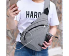 Crossbody Backpack: Over Shoulder Daypack Casual Cross Chest Side Pack -light grey