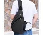 Crossbody Backpack: Over Shoulder Daypack Casual Cross Chest Side Pack -black