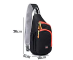 Outdoor Chest Sling Bag Lightweight Waterproof Backpack for Unisex -black