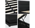 Oikiture Bed Frame Double Size LED Gas Lift Black LAYZ