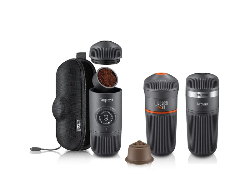 Wacaco Nanopresso Coffee Machine + Case + Dolce Gusto Adapter + Barista Kit