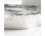 Faux Fur Rug, Fluffy Shaggy Area Rug Ultra Soft Sheepskin Fur Rug, White Fuzzy Rug Machine Washable Shag Rug - Black & White